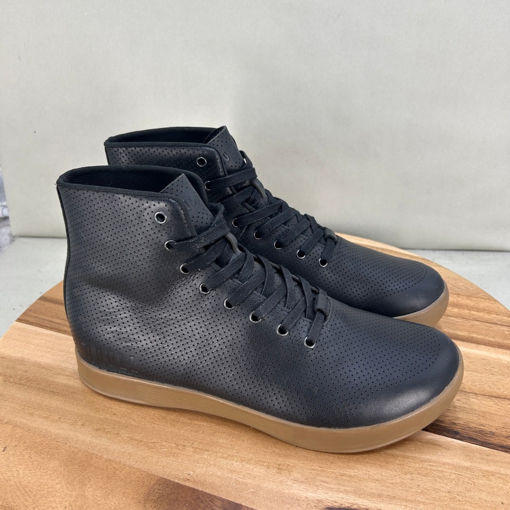 NOBULL Black Perforated Leather High Top Trainer Mens 9 Womens 10.5 Shoes